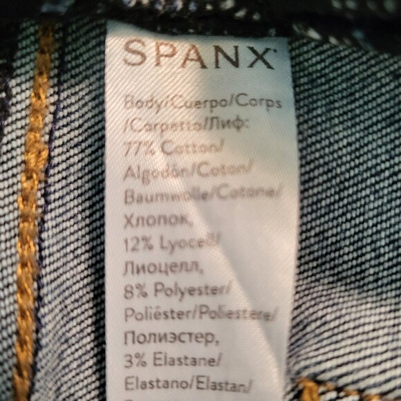 SPANX Distressed Ankle Skinny Raw Hem Legging Jeans Size Medium - Picture 9 of 10